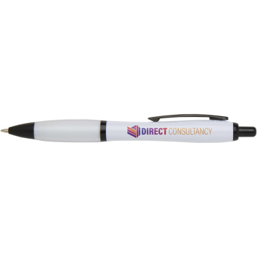 Logotrade promotional gift picture of: Nash recycled plastic ballpoint pen with black trims (black ink)