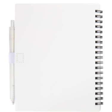 Logo trade promotional products image of: Niove recycled plastic soft cover notebook and ballpoint pen set (blue ink)