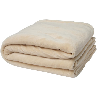 Logo trade business gift photo of: Ashen GRS recycled sherpa blanket