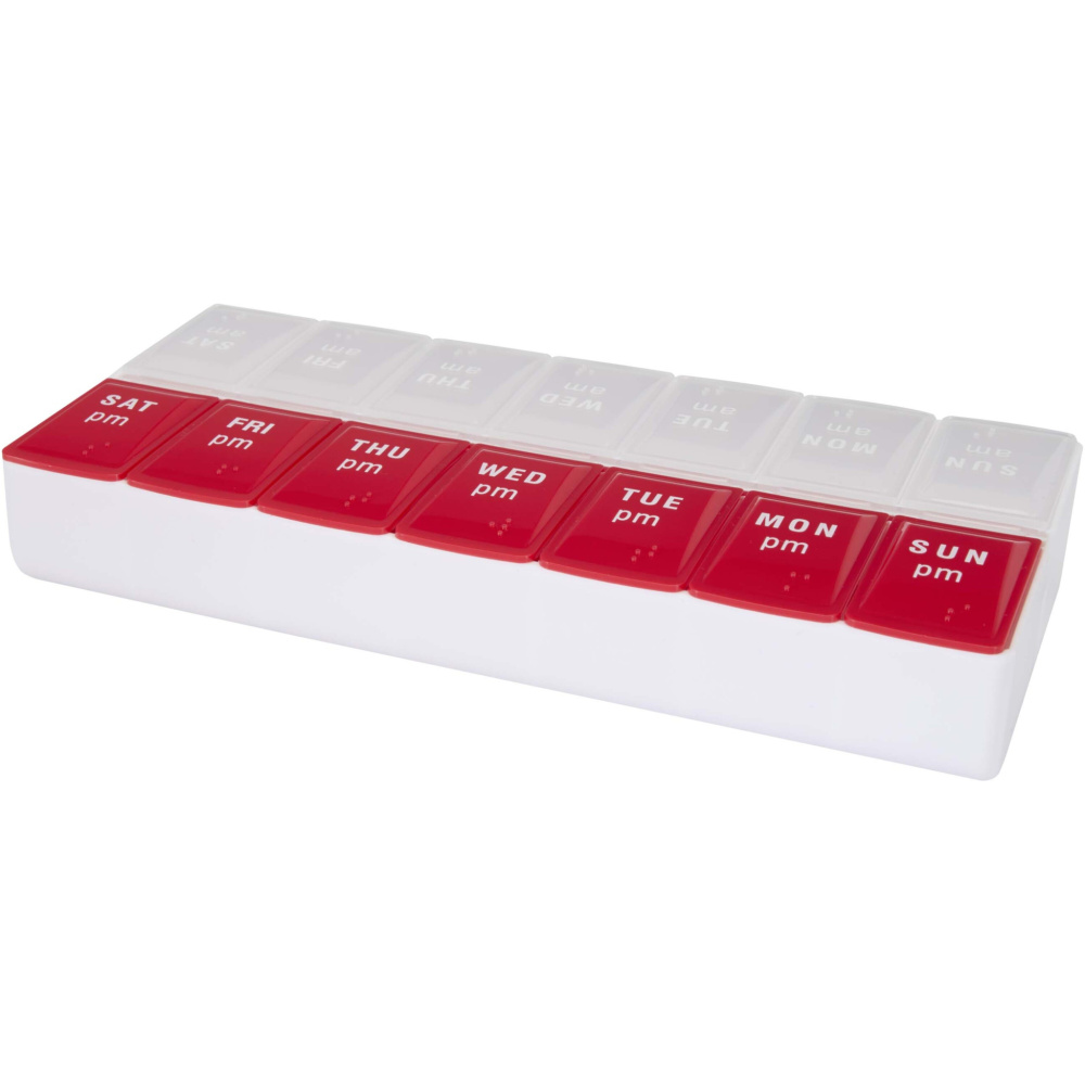 Logo trade promotional merchandise photo of: Cycle 7-day AM/PM multi-vitamin organiser