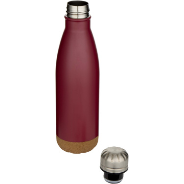 Logo trade advertising products image of: Cove 500 ml double wall vacuum insulated stainless steel water bottle with cork details