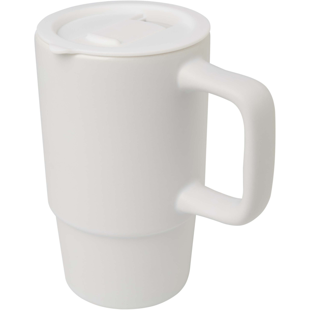 Logotrade promotional products photo of: Carter 450 ml ceramic mug with plastic lid