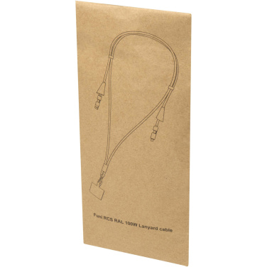 Logo trade corporate gifts picture of: Funi recycled plastic smartphone lanyard with built-in data sync and 100W fast charge 5-in-1 cable