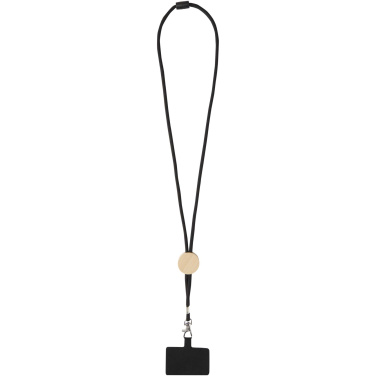 Logo trade advertising products picture of: Adhab smartphone lanyard with bamboo details