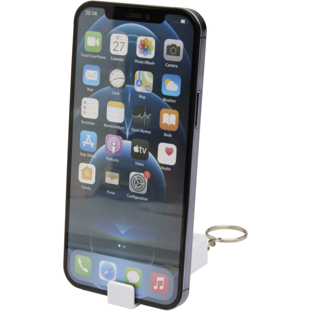 Logo trade promotional merchandise picture of: Aggia recycled plastic phone stand with fidget toy