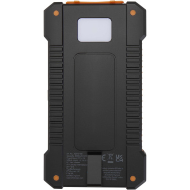 Logo trade promotional item photo of: Altair 5000 mAh 10W recycled plastic rugged solar power bank with built-in torch