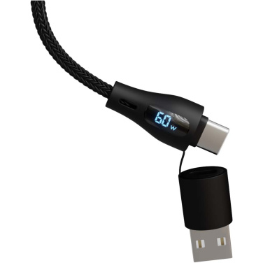Logotrade promotional giveaway picture of: SCX.design C51 60W 5-in-1 rPET fast charging cable with display
