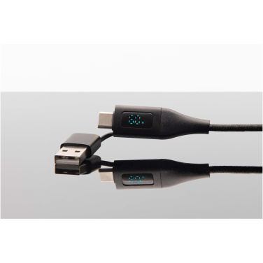 Logotrade advertising products photo of: SCX.design C51 60W 5-in-1 rPET fast charging cable with display