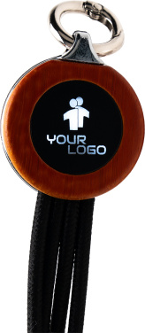 Logotrade promotional merchandise photo of: 4-in-1 cable with elighted logo in a wooden casing