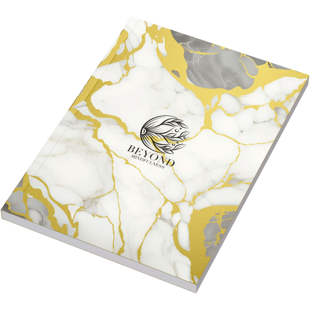 Logo trade promotional item photo of: Novella Austen A5 metallic soft cover notebook - 100 sheets