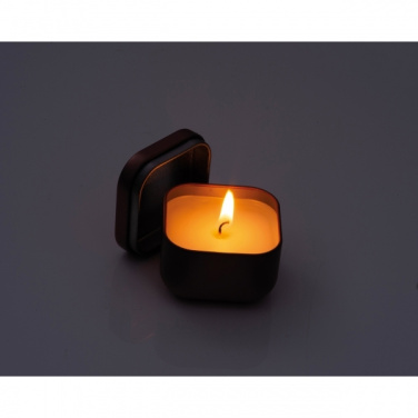 Logo trade promotional merchandise picture of: Candle in tin PRAGUE