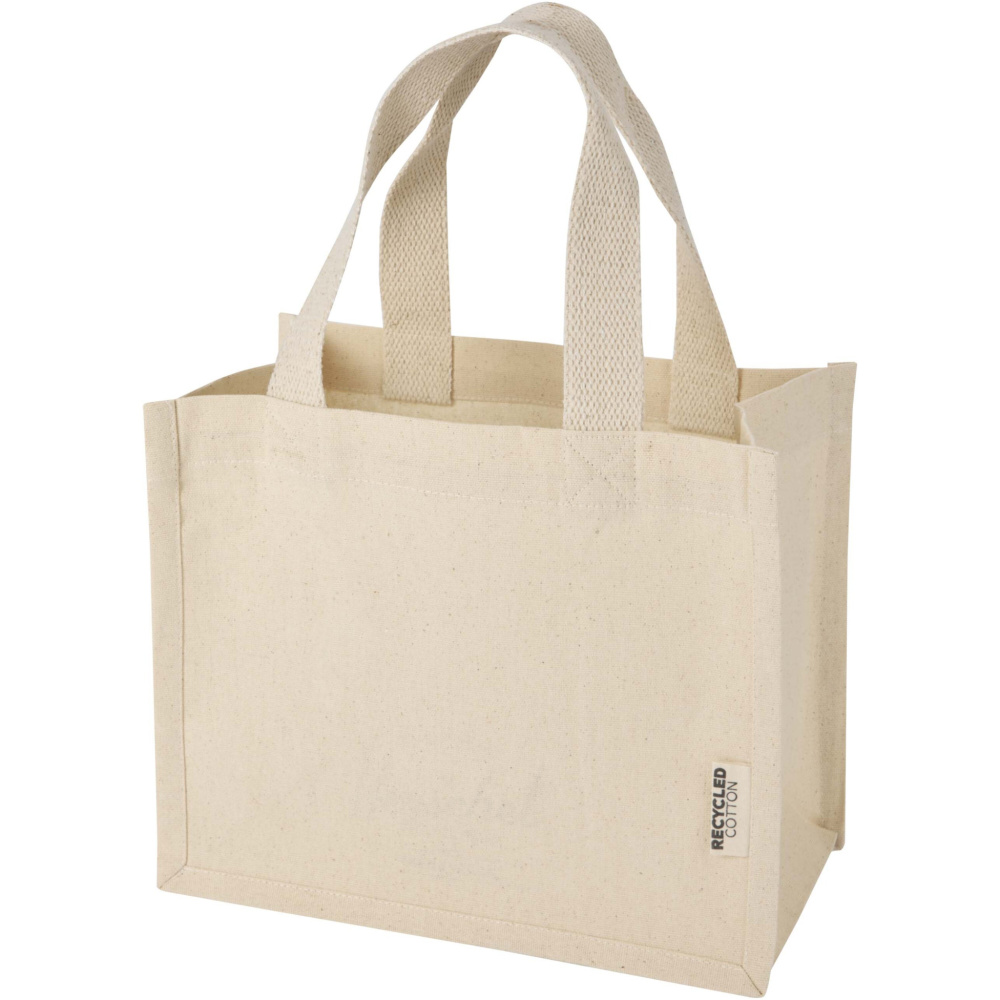Logo trade corporate gift photo of: Odessa 220 g/m² GRS recycled cotton mini gusset tote bag 9L