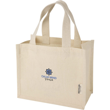 Logo trade promotional item photo of: Odessa 220 g/m² GRS recycled cotton mini gusset tote bag 9L