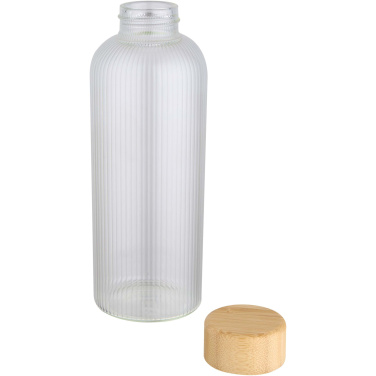 Logo trade business gift photo of: Mirage 650 ml single-walled borosilicate glass bottle with bamboo lid