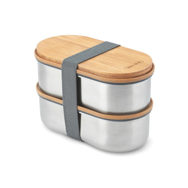 Logotrade promotional merchandise image of: Black+Blum Stainless Steel Double Bento Box