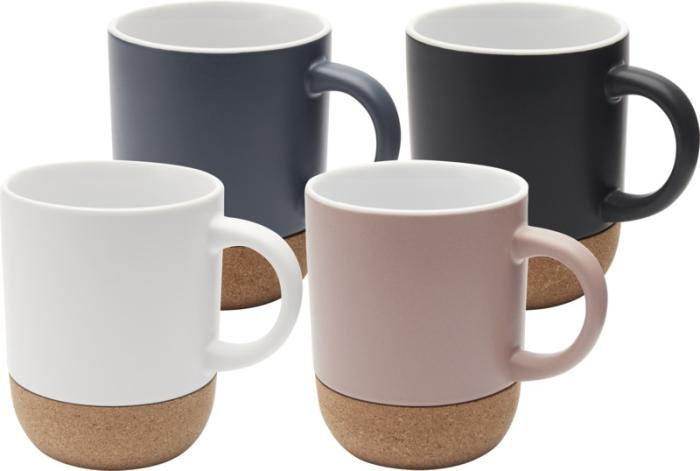 Logo trade promotional merchandise photo of: Billie 300 ml ceramic mug with cork details and matt finish