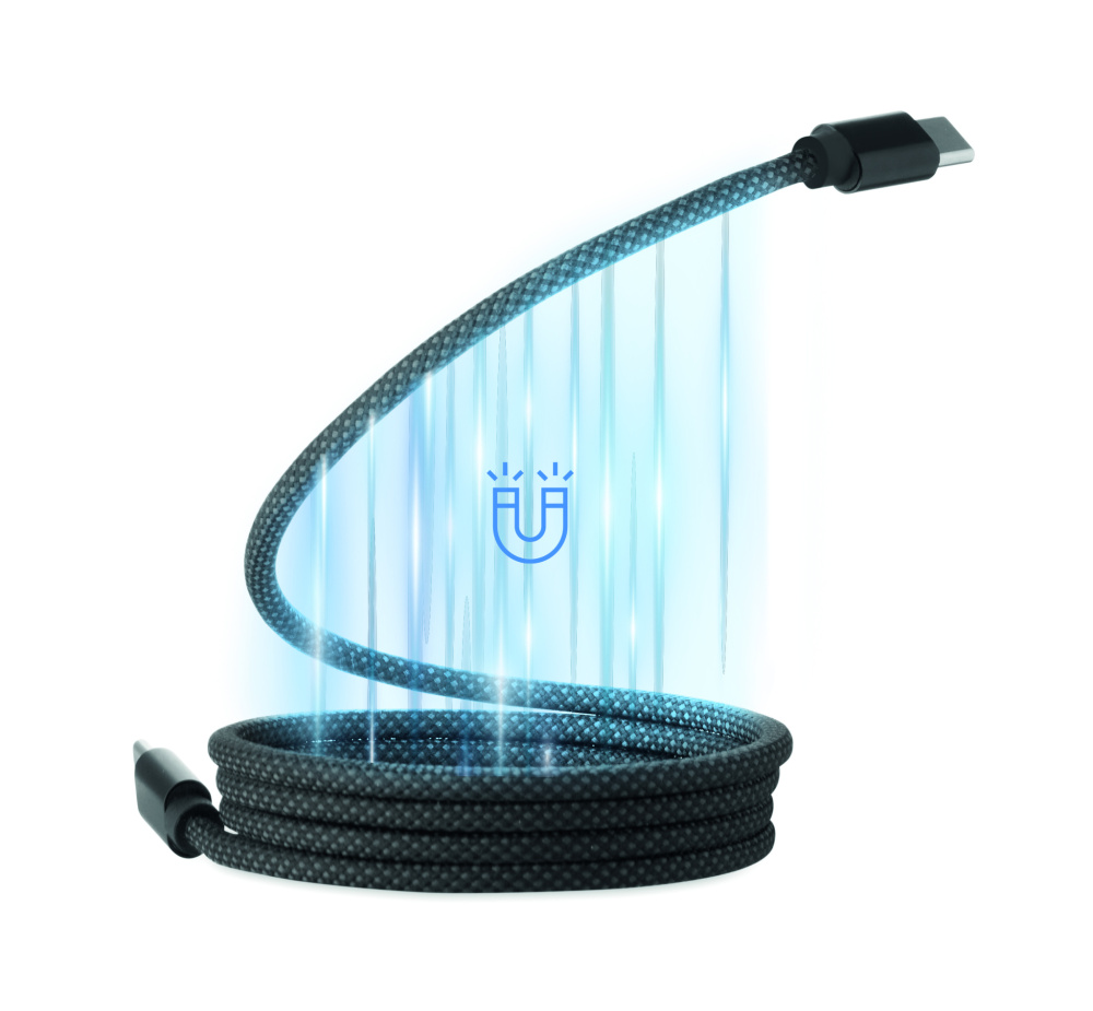 Logo trade promotional products picture of: Braided magnetic cable in RPET