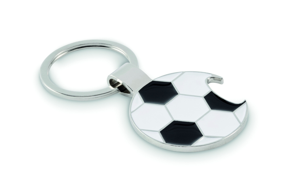 Logo trade business gift photo of: Football keyring with opener