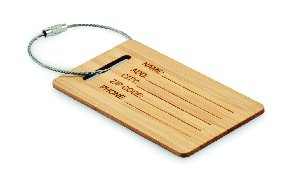 Logotrade business gift image of: Bamboo luggage tag