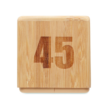 Logo trade promotional gifts image of: Bamboo twist snooze timer