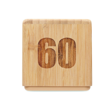 Logo trade promotional gift photo of: Bamboo twist snooze timer