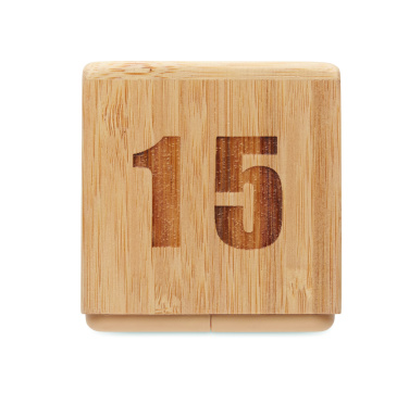 Logo trade promotional merchandise photo of: Bamboo twist snooze timer