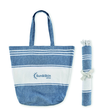 Logo trade promotional gifts picture of: Beach bag with hammam towel