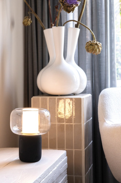 Logo trade promotional gifts picture of: Lux RCS recycled plastic 10W speaker lamp