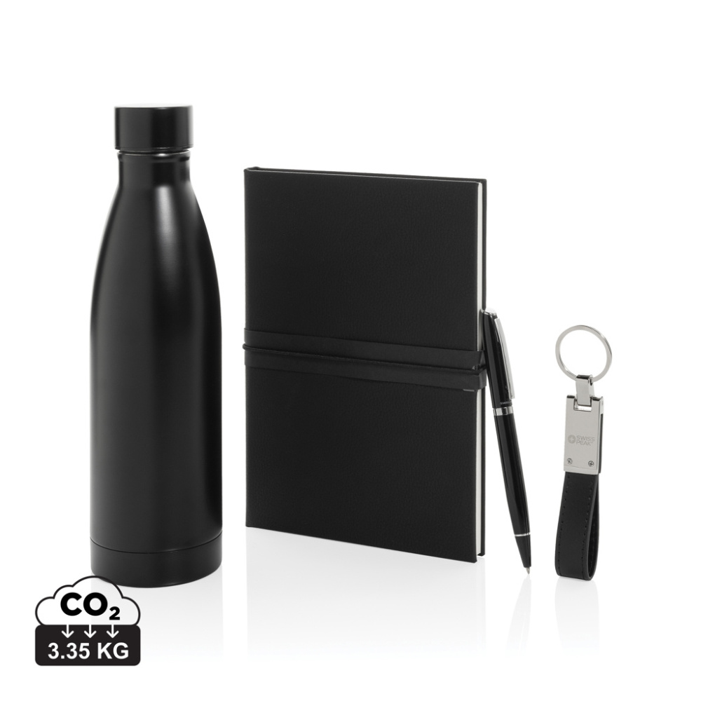 Logo trade corporate gifts image of: Swiss Peak RCS deluxe business gift set w/ water bottle