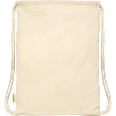 Logo trade promotional gift photo of: Odisha 100 g/m² OCS organic drawstring bag 5L