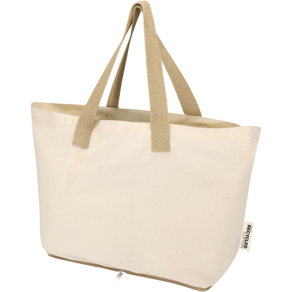 Logo trade promotional products picture of: Sierra 140 g/m² GRS recycled foldable cotton tote bag 7L