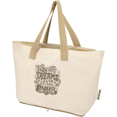 Logo trade promotional item photo of: Sierra 140 g/m² GRS recycled foldable cotton tote bag 7L