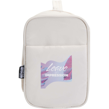 Logo trade promotional merchandise image of: Puffer GRS recycled hangable toiletry bag 8L