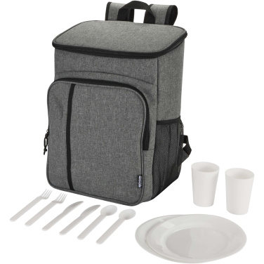 Logo trade corporate gifts image of: Tundra GRS recycled picnic cooler backpack with cutlery set 20L