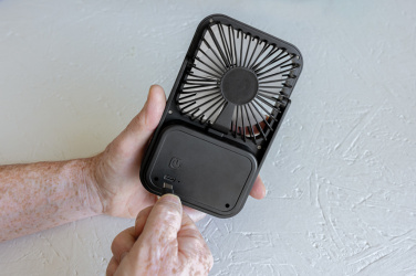 Logo trade promotional giveaways image of: Aervina RCS recycled plastic re-chargeable desk fan