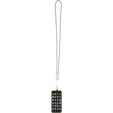 Logotrade promotional merchandise picture of: Anser recycled plastic smartphone lanyard with 27W 5-in-1 built-in cable