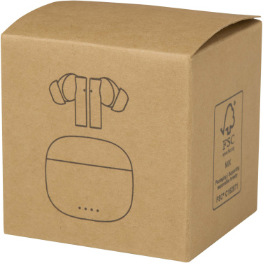 Logo trade promotional giveaway photo of: Alterf recycled plastic True Wireless Bluetooth® headset with silicone eartips