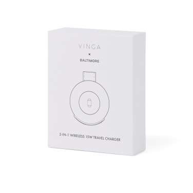 Logo trade promotional gifts image of: VINGA Baltimore RCS 2-in-1 Wireless 15W Travel Charger
