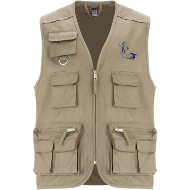 Logo trade promotional merchandise image of: Venera 200 g/m2 v-neck multi-pocket workwear vest 