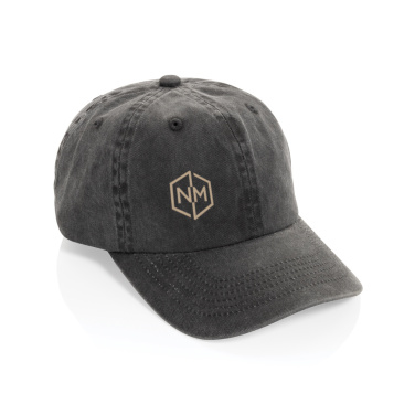 Logo trade promotional products image of: BEAU AWARE™ Washed 6 panel 270gsm cotton twill cap