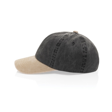 Logo trade promotional giveaway photo of: BEAU AWARE™ Washed 6 panel 270gsm cotton twill two tone cap