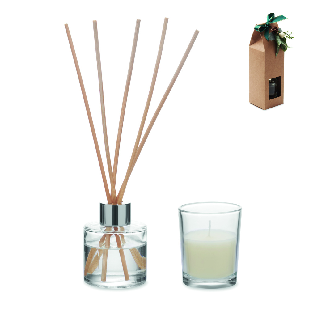 Logo trade corporate gifts picture of: Vanilla diffuser & candle set