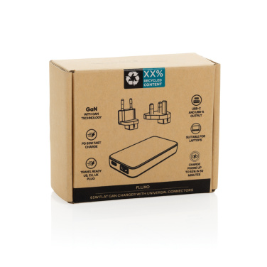 Logotrade promotional product picture of: Fluxo RCS 65W flat GAN charger with universal connectors