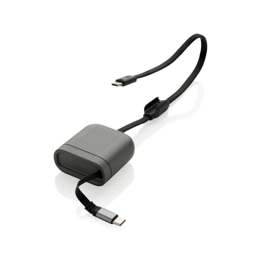 Logotrade promotional giveaway picture of: Spira RCS recycled retractable 100W fast charging cable