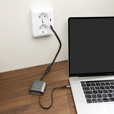 Logo trade promotional items image of: Spira RCS recycled retractable 100W fast charging cable