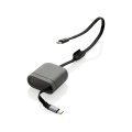 Spira RCS recycled retractable 100W fast charging cable, grey