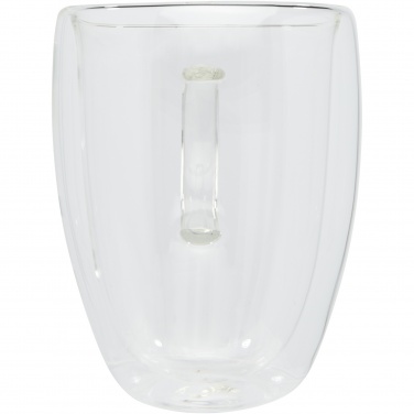 Logotrade ärikingi foto: Manti 2-osaline 350 ml topeltseinaga klaasist tass bambusest alusega 