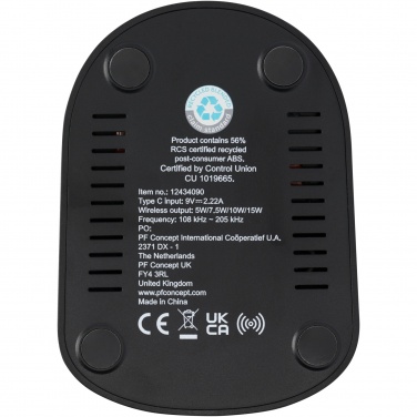 Logotrade reklaamtooted pilt: Loop 15W kahe mähisega RCS taaskasutatud plastist juhtmevaba laadimisalus