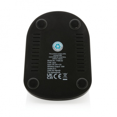 Logotrade ärikingi foto: RCS taaskasutatud plastist topeltpooliga juhtmevaba alus 15W