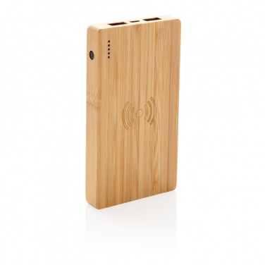 Logotrade meened pilt: Bambusest 4000 mAh juhtmevaba 5W akupank